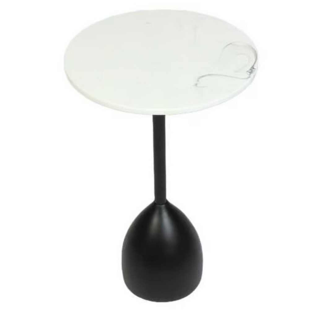 Side Table 35x55 cm - White & Black 