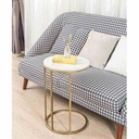 Side Table 55×45 cm - White & Gold