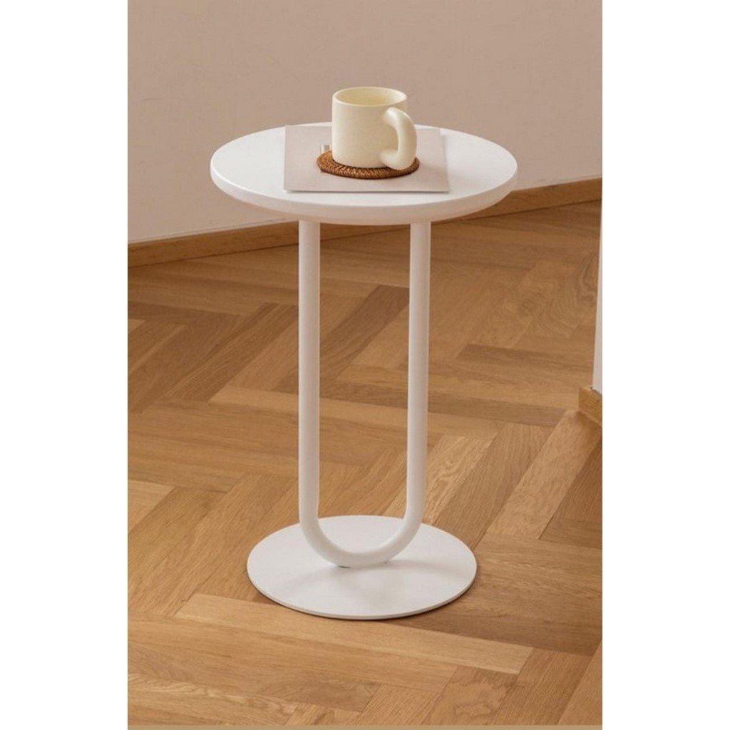 Metal Side Table White - 35x55 cm