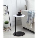 Metal and Marble wood Side Table - Black and White