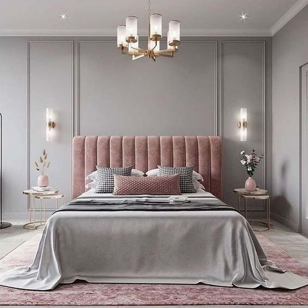 Swedish Wood and Velvet Bed - Pink