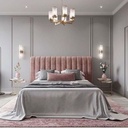 Swedish Wood and Velvet Bed - Pink