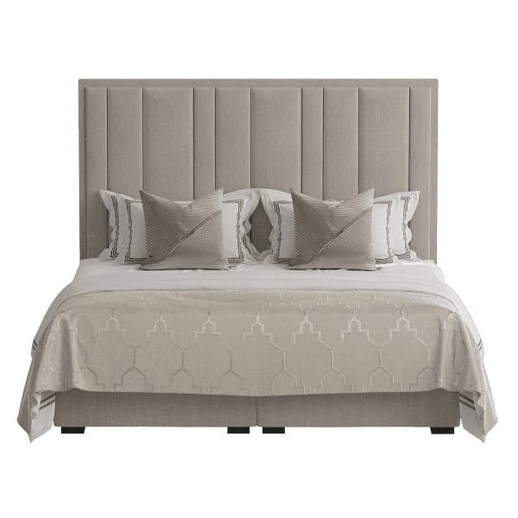 Linen, Swedish and Beech wood Bed - Grey