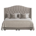 Linen, Swedish and Beech wood Bed - Grey