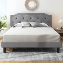 Swedish MDF & Sackcloth Super King Bed - Grey and Black