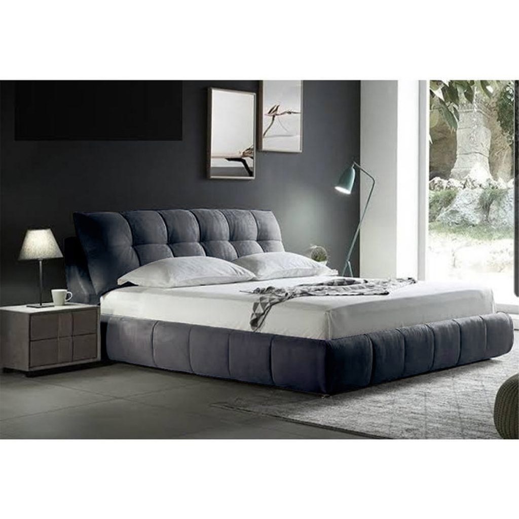 Mesh and Swedish Wood Super King Bed - Grey