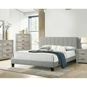 MDF wood and burlap Bed - Grey