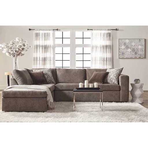 [Batch 9001001] Swedish wood and Burlap L-shape sofa