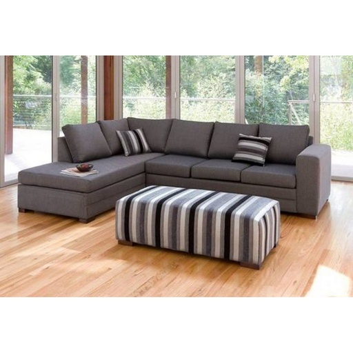 [Batch 9001001] Swedish wood and polyester L-shape sofa