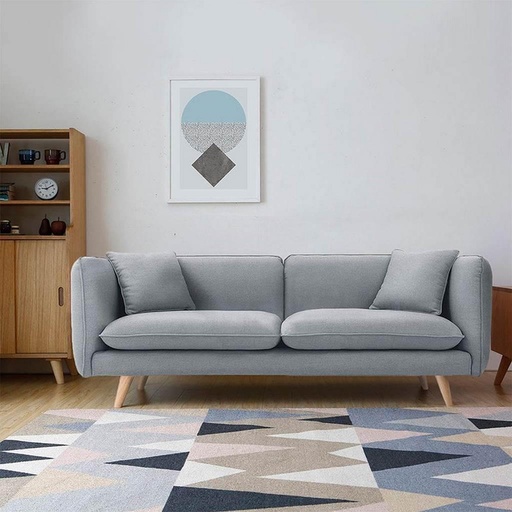 [Batch 9001002] Polyester and Sweedish Wood 3 Seaters Sofa - Grey
