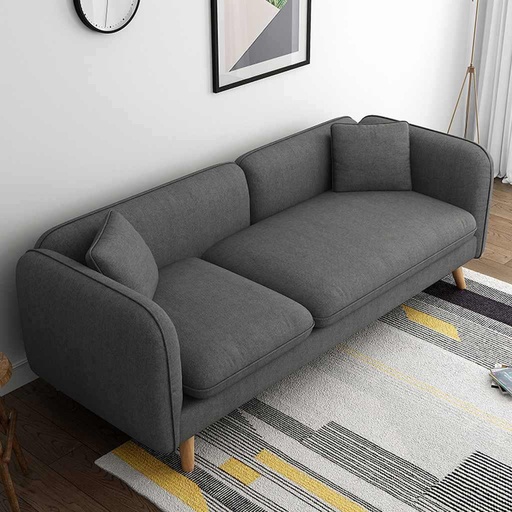 [Batch 9001002] Polyester and Sweedish Wood 3 Seaters Sofa - Grey