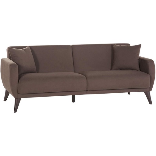 [Batch 9001002] Swedish wood and velvet 3 Seaters Sofa - Brown