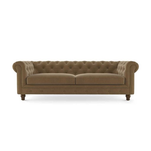 [Batch 9001002] Swedish wood and velvet 3 Seaters Sofa - Beige