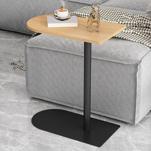 [Batch 9001003] Iron and Mdf Wood Side Table Brown and Black - 45x30x55 cm