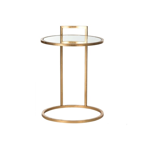 [Batch 9001003] Iron and Transparent Glass Side table Gold and - 35x35x55 cm