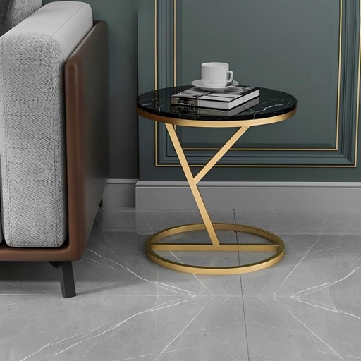 [AZAMCO1905] Side Table 40×55 cm - Black & Gold