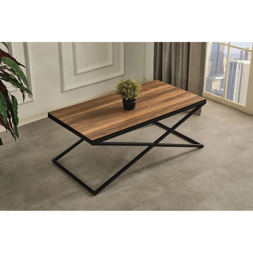 [AZAMCO1929] Coffee Table 110×60×45 cm - Black & Brown