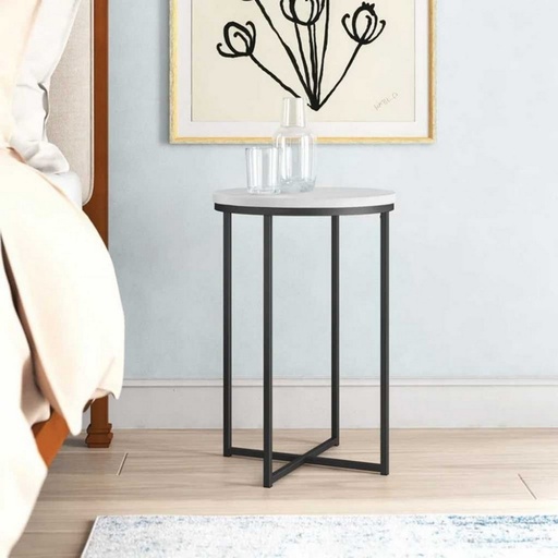 [AZAMCO1913] Side Table 45×55 cm - Black & White