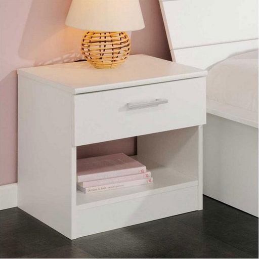 [OAK187773] Bedside Table 50x40x60 cm - White 