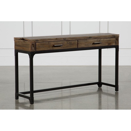 [OAK190097] طاولة مدخل 90×130×40 سم - بيج وأسود 