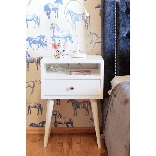 [OAK187777] Bedside Table 50x40x60 cm - White 