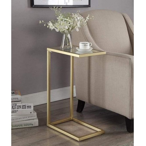 [OAK1900] Side Table 65×25×35 cm - Gold & Transparent 