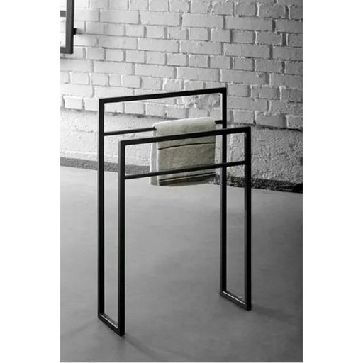 [OAK187778] حامل مناشف 60×25×90 سم - أسود