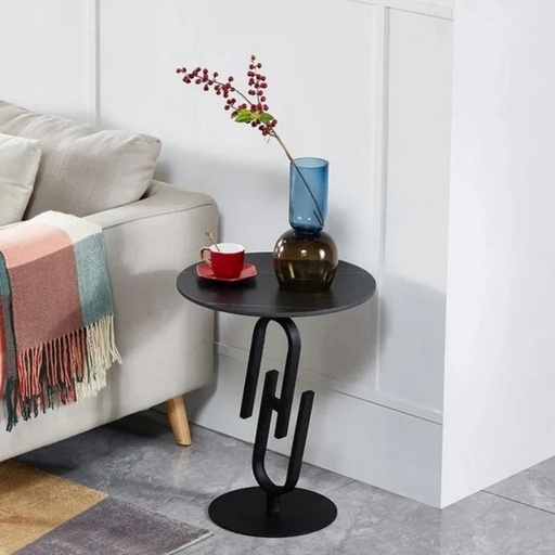 [OAKLY245] Metal Side Table Black - 50x60 cm
