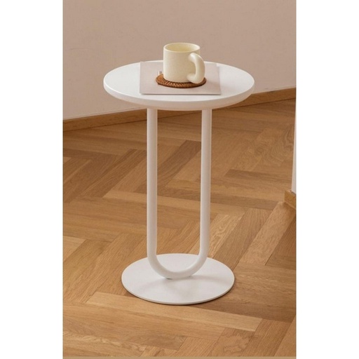 [OAKLY230] Metal Side Table White - 35x55 cm