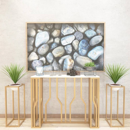 [OAKLY1504] Consoles Set 3 Pieces - Gold & White