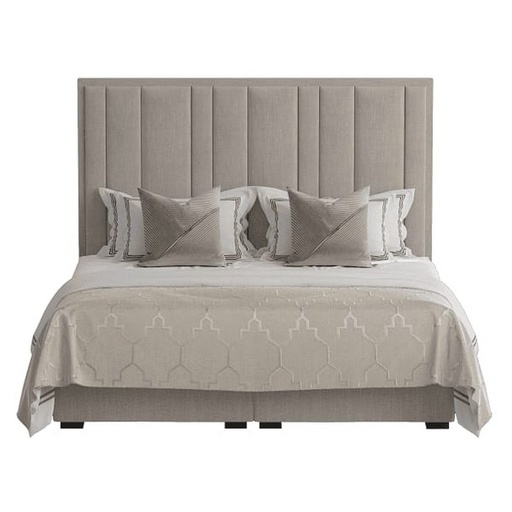 Linen, Swedish and Beech wood Bed - Grey