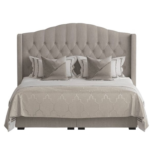 Linen, Swedish and Beech wood Bed - Grey